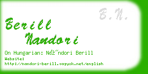 berill nandori business card